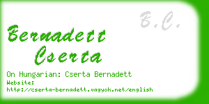 bernadett cserta business card